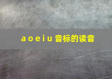 a o e i u 音标的读音